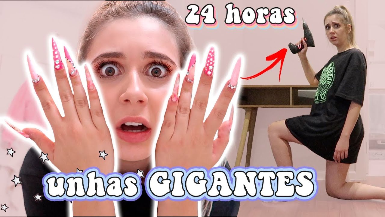UNHAS GIGANTES por 24 HORAS  *montei um móvel 😱 * | Joana Gentil