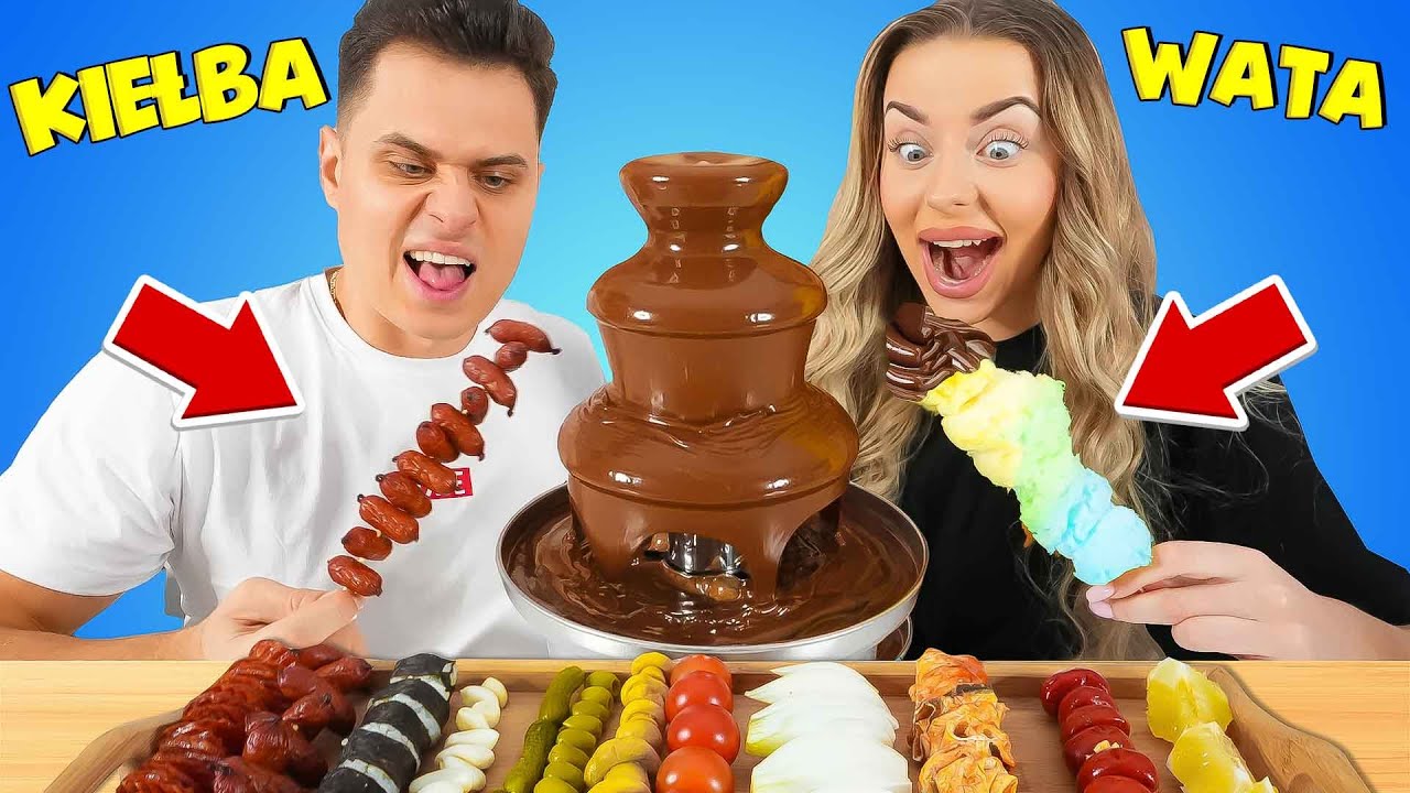 MACZAMY DZIWNE RZECZY w FONTANNIE CZEKOLADY 🤢 z EKIPĄ!