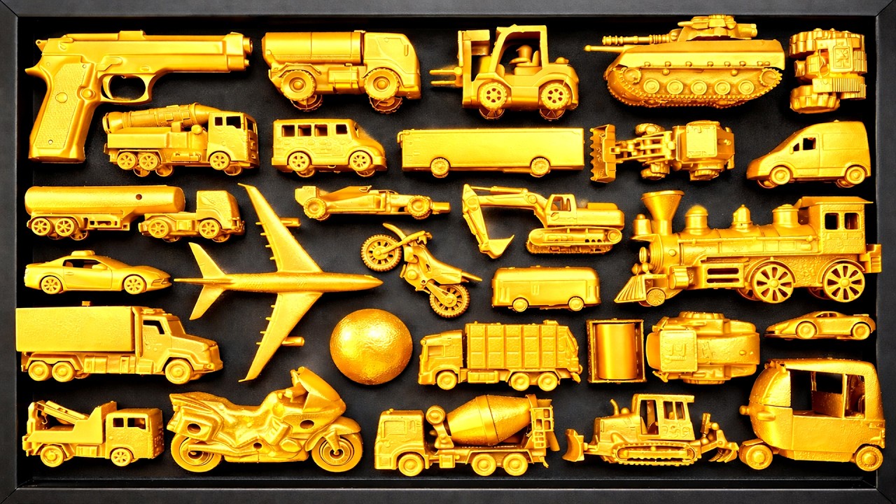 Membersihkan mobil mobilan, mobil balap, kereta uap,tank baja, mobil monster | Glowing Toys #56