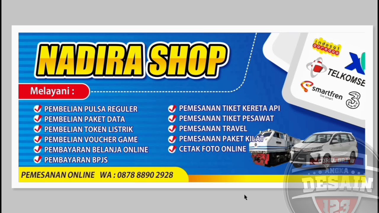 Belajar membuat banner sederhana dan mudah dengan aplikasi corel draw x6 angka desain