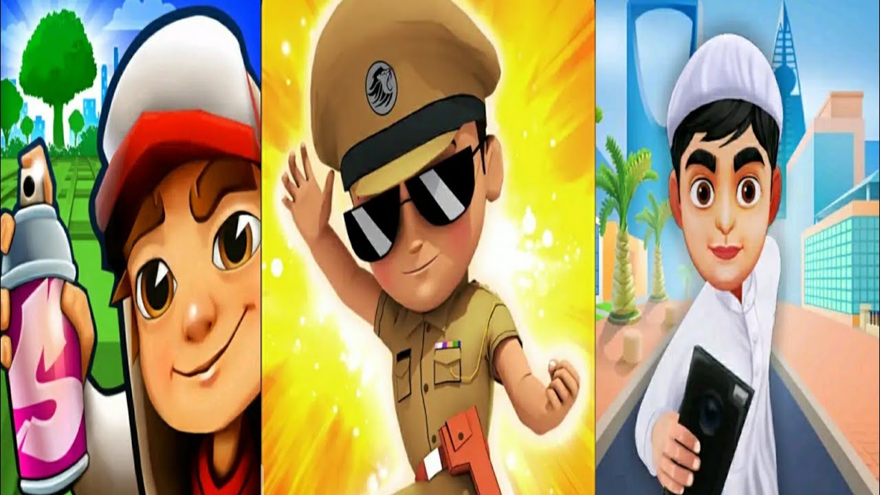 Subway Surfers VS Little Singham VS النحشة Run Gameplay