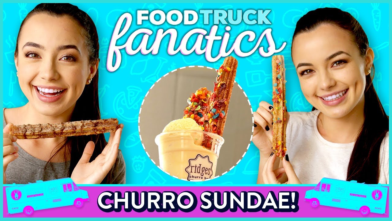 CHURRO ICE CREAM SUNDAE CHALLENGE?! | Food Truck Fanatics w/ Merrell Twins