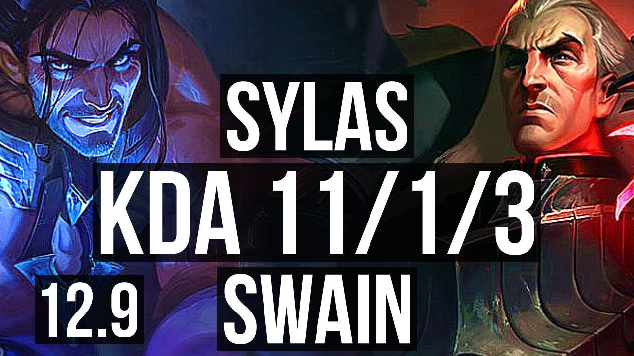 SYLAS vs SWAIN (MID) | 11/1/3, Legendary, 400+ games | KR Master | 12.9
