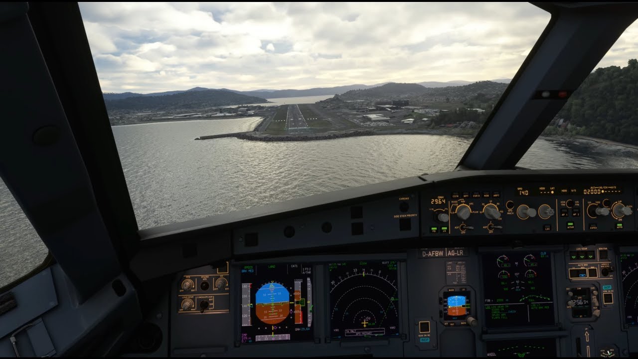 BEAUTIFUL Windy Overcast Landing in Wellington | A32NX | Cockpit View - MSFS