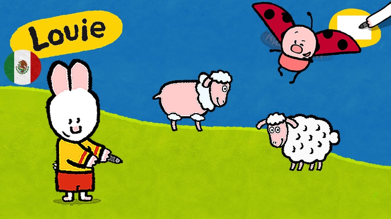 🇲🇽 🇨🇴 🇦🇷 Louie, dibújame 🎨✐ Aprende a dibujar una oveja | Para niños ⬇️⬇️⬇️ Más
