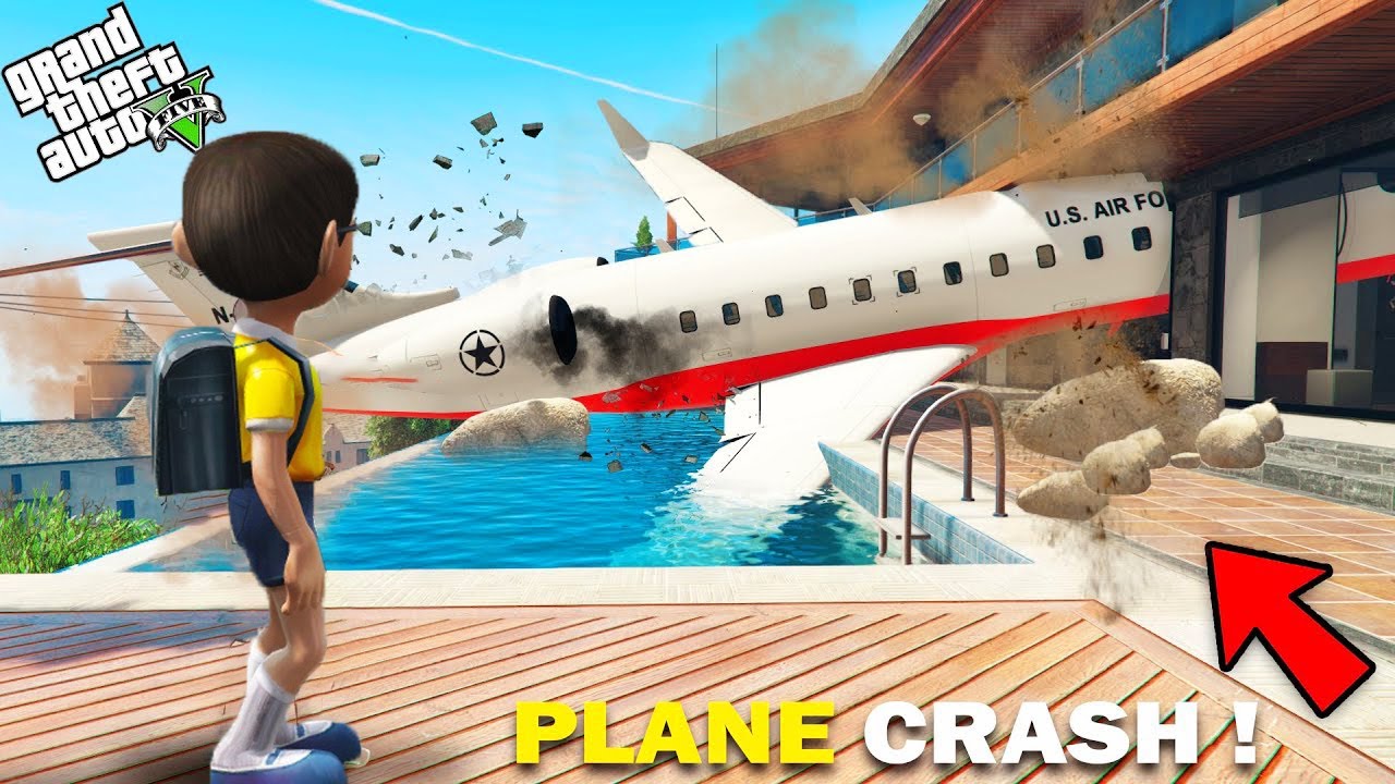 GTA 5 Mod - Tai Nạn M&aacute;y Bay Đ&acirc;m V&agrave;o Nh&agrave; Của Nobita Doremon V&agrave; Tai Nạn Kinh Ho&agrave;ng