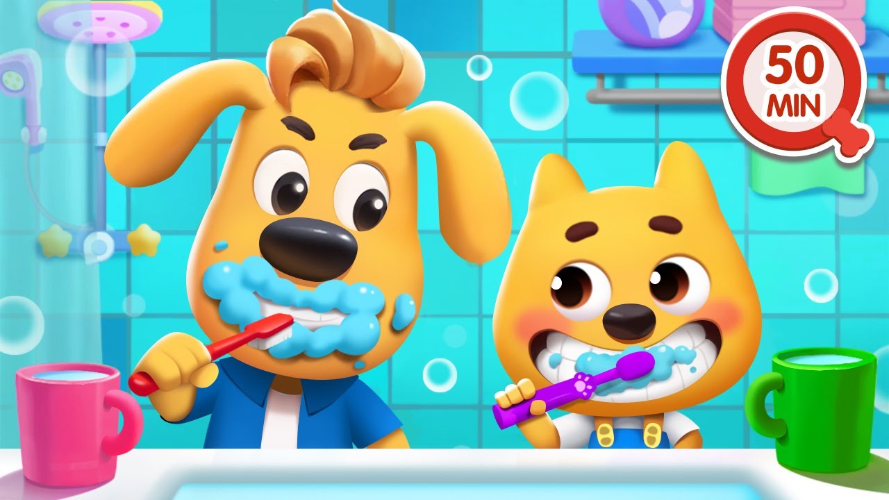 Cepillarse los Dientes 🦷 Dibujos Animados 🔍Sheriff Labrador en Español