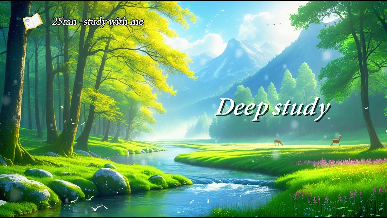 [ 25 - study with me 📚 ] Calm piano | Pomodoro 🎹 | Natural 🌼