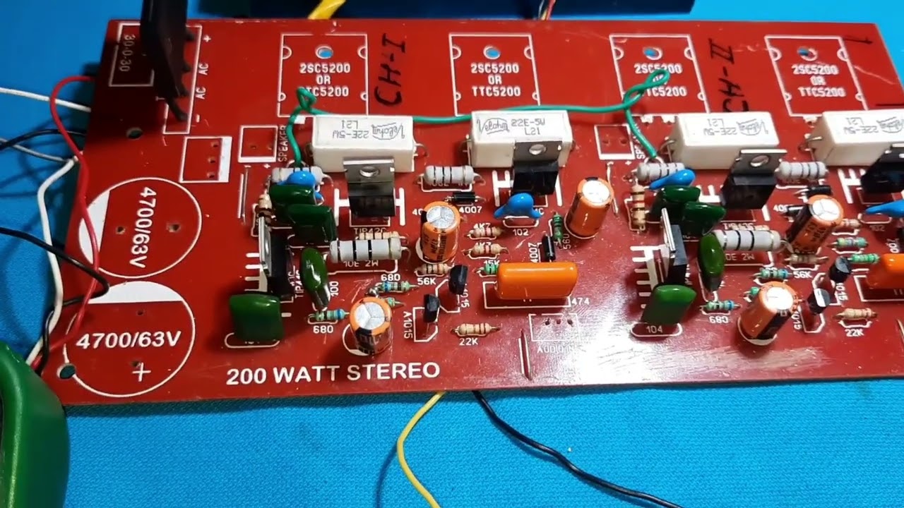 REPAIR WORK OF 100+100 W STEREO AMPLIFIER BOARD