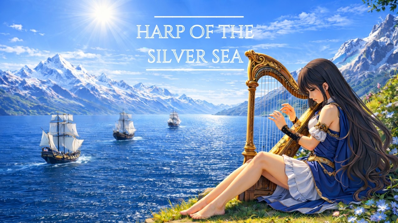 🎵 The Magic Harp by the Sea | Relaxing Music for Sleep, Study & Dreaming | 4K UHD