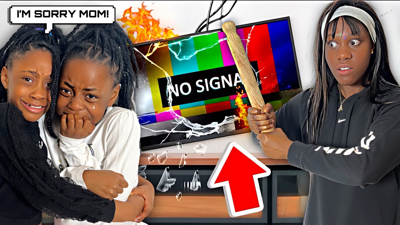 Mom CATCH TWINS BREAKING BRAND NEW TV 😱