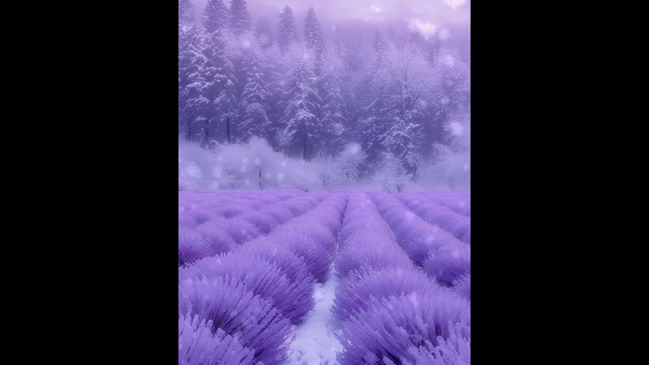 Lavender Snow at Dusk Ambiance #music #mindfulnessmelodies #ambientsound #wintercalm