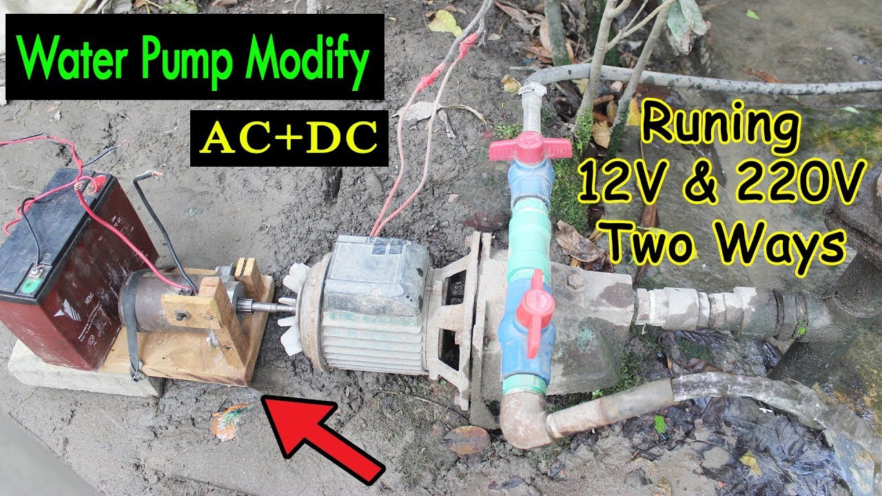 How to AC Water Pump Modify Added DC Motor | Make AC+DC Water Pump