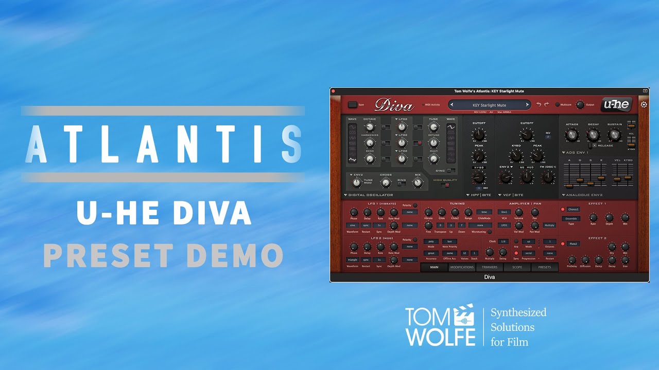 U-he Diva: Atlantis Preset Walkthrough (Ambient Cinematic Atmosphere)