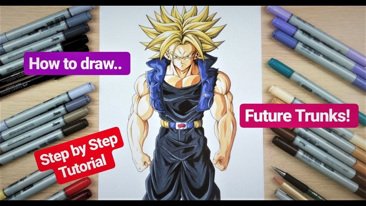 How to draw Future Trunks Super Saiyan | Step by Step Tutorial
