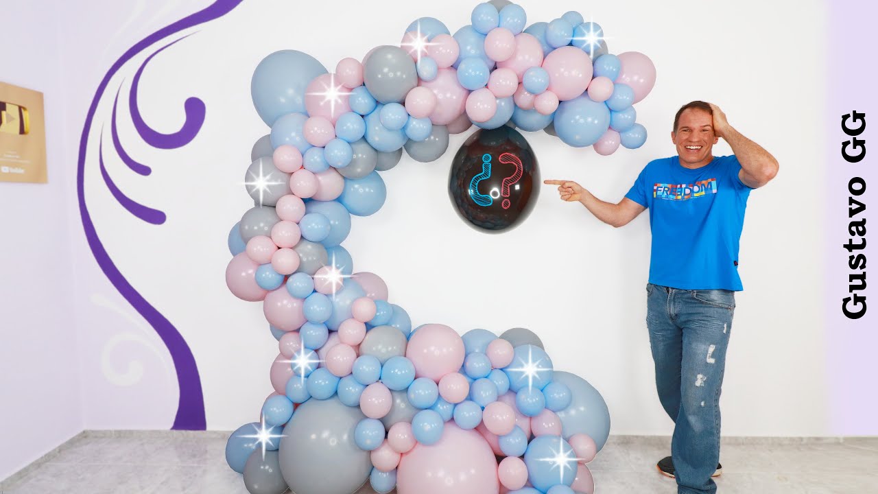 COMO HACER UN ARCO DE GLOBOS 👶 ( gender reveal o baby shower ) 👶 decoracion con globos - gustavo gg