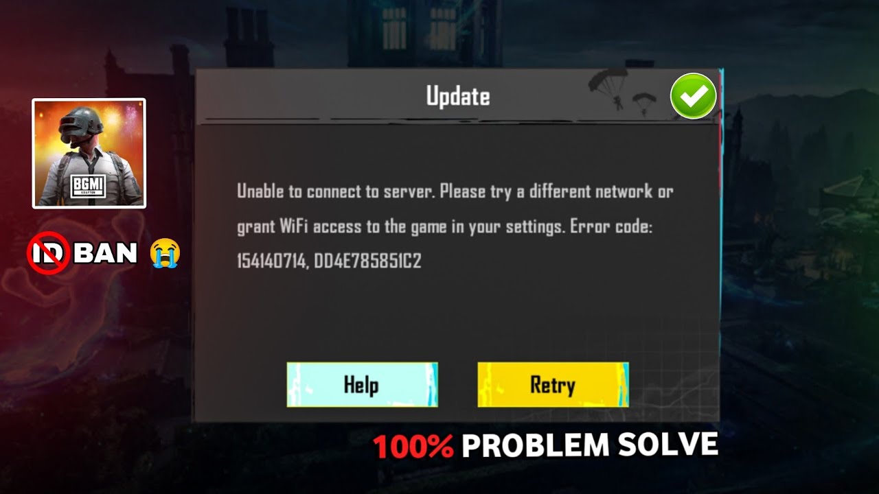 🤩 Unable to connect to server. Please try a different network or grant WiFi || Bgmi login problem  