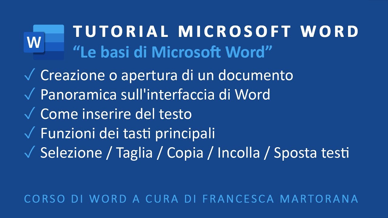 WORD | Office 365 - Tutorial 1: Le basi di Microsoft Word