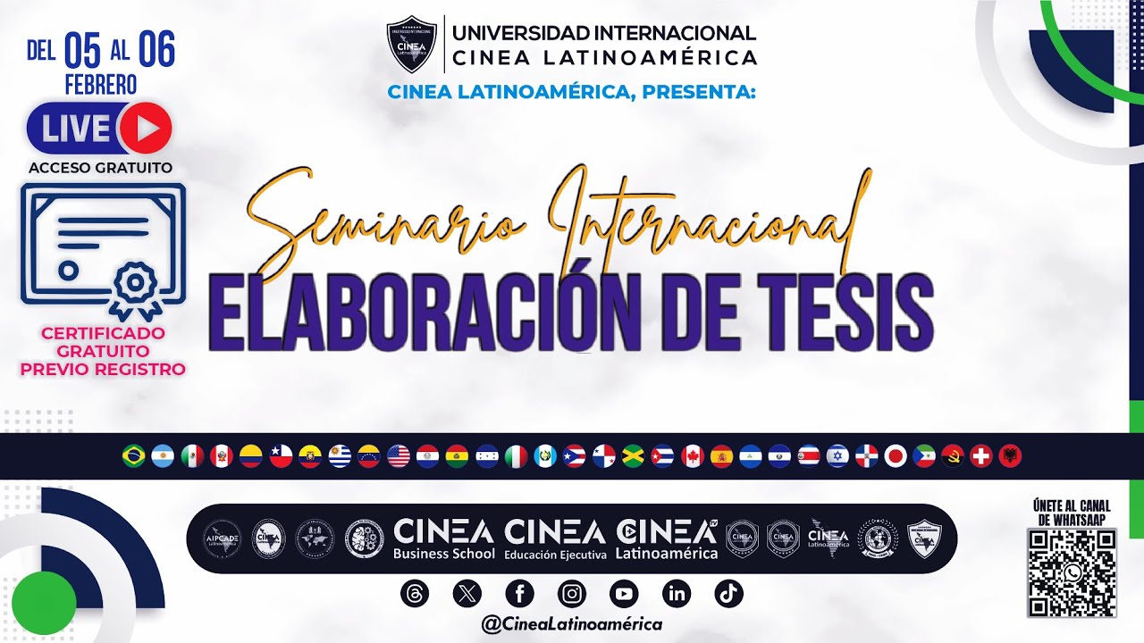 🌍 𝗦𝗘𝗠𝗜𝗡𝗔𝗥𝗜𝗢 𝗜𝗡𝗧𝗘𝗥𝗡𝗔𝗖𝗜𝗢𝗡𝗔𝗟: 𝗘𝗟𝗔𝗕𝗢𝗥𝗔𝗖𝗜Ó𝗡 𝗗𝗘 𝗧𝗘𝗦𝗜𝗦 🌍