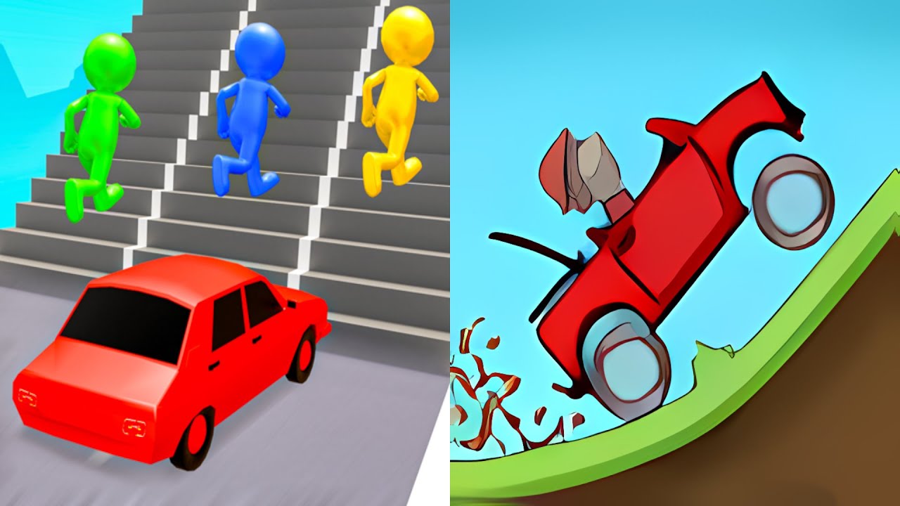 Shape Shifting VS Hill Climb Racing - All Level Speed Run Gameplay Ep4