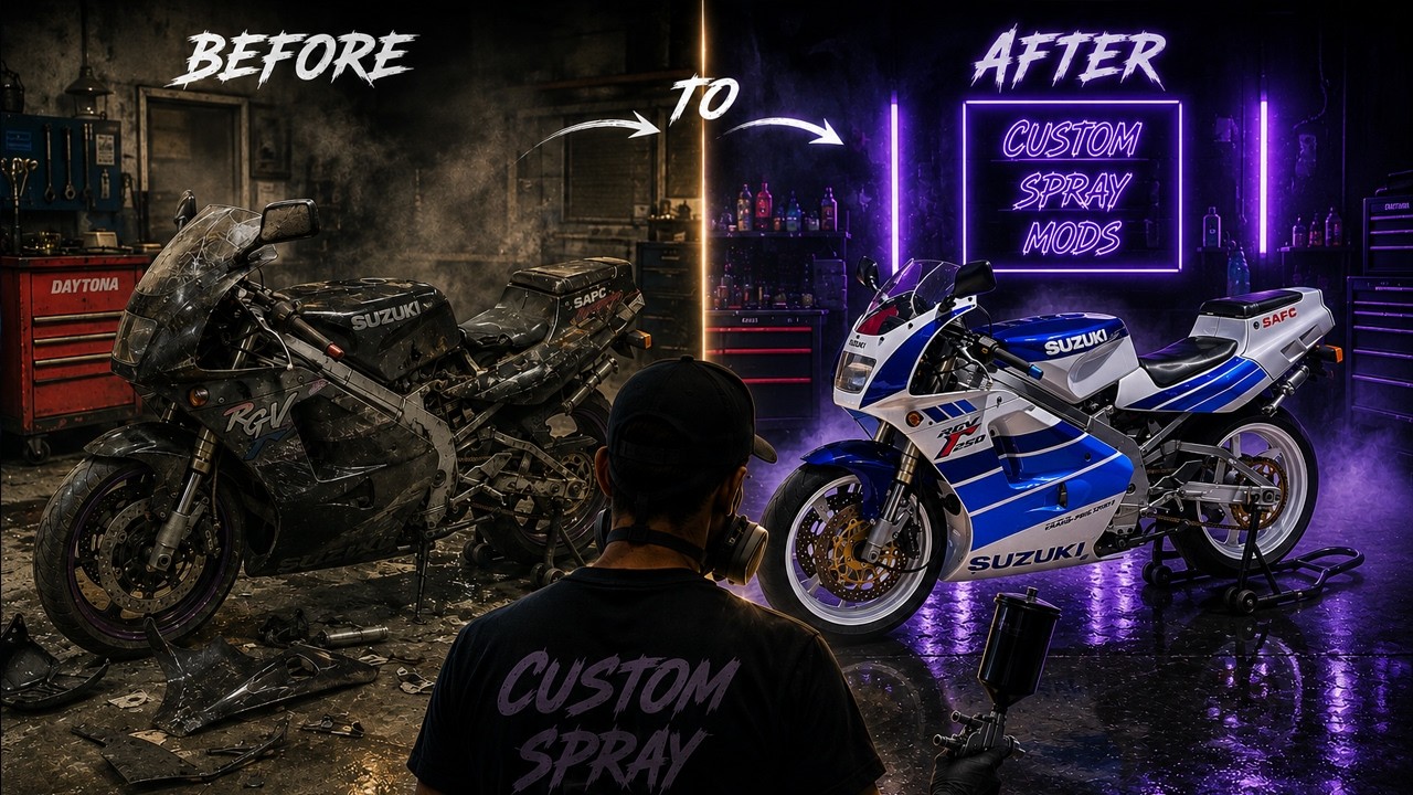 How to custom paint a Motorcycle Suzuki RGV250