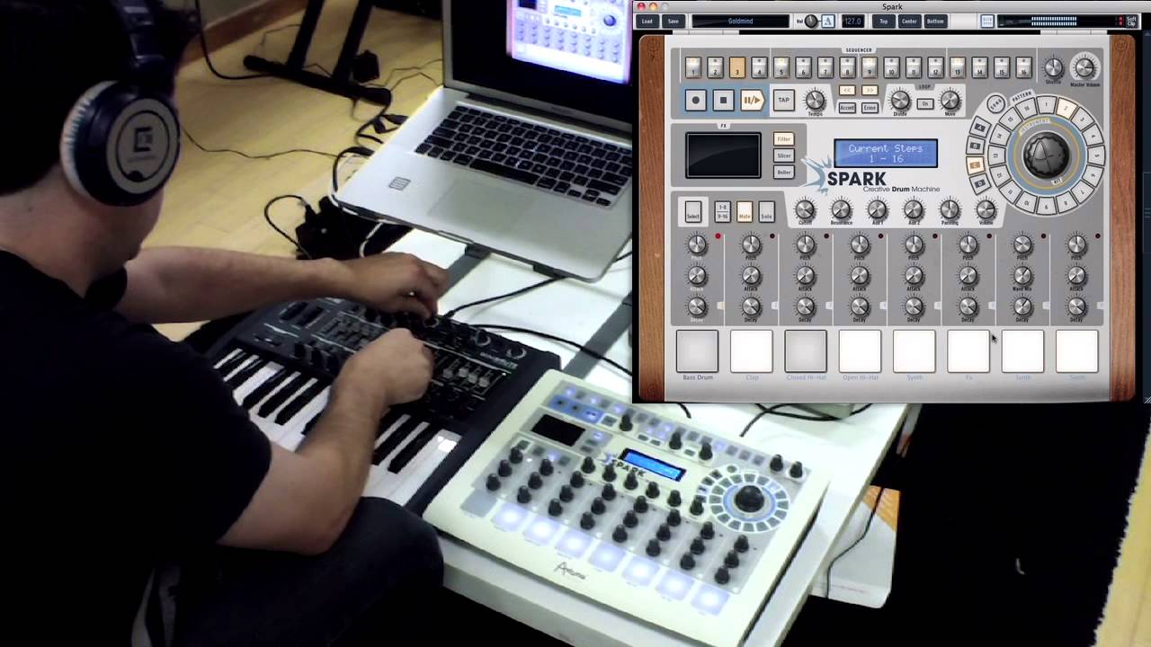 Minibrute + Spark Creative Drum Machine