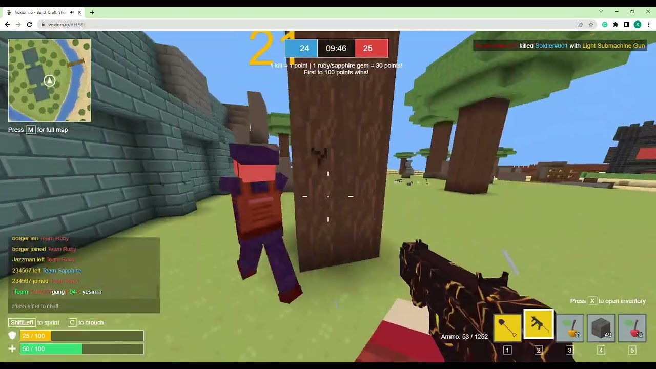 Voxiom.io Capture the gem dig prank on my team