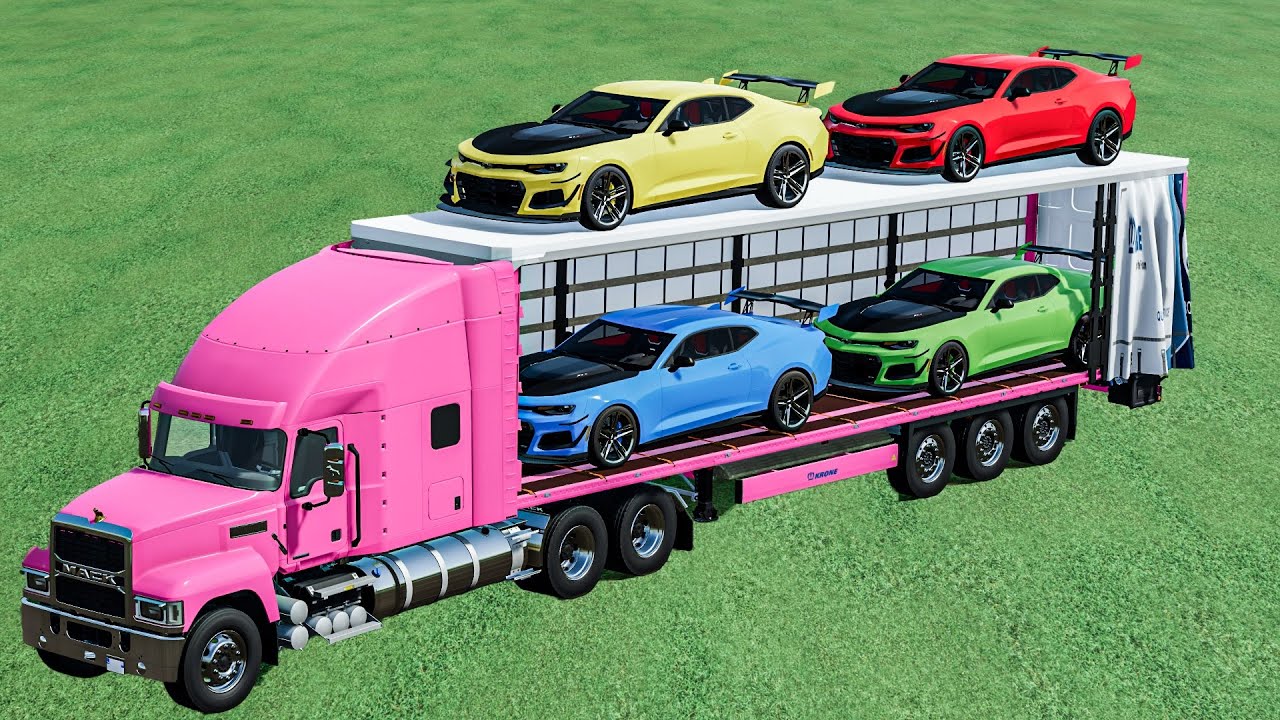Transport Of Colors -  CHEVROLET CAR with Man Truck - Farming Simulator 22