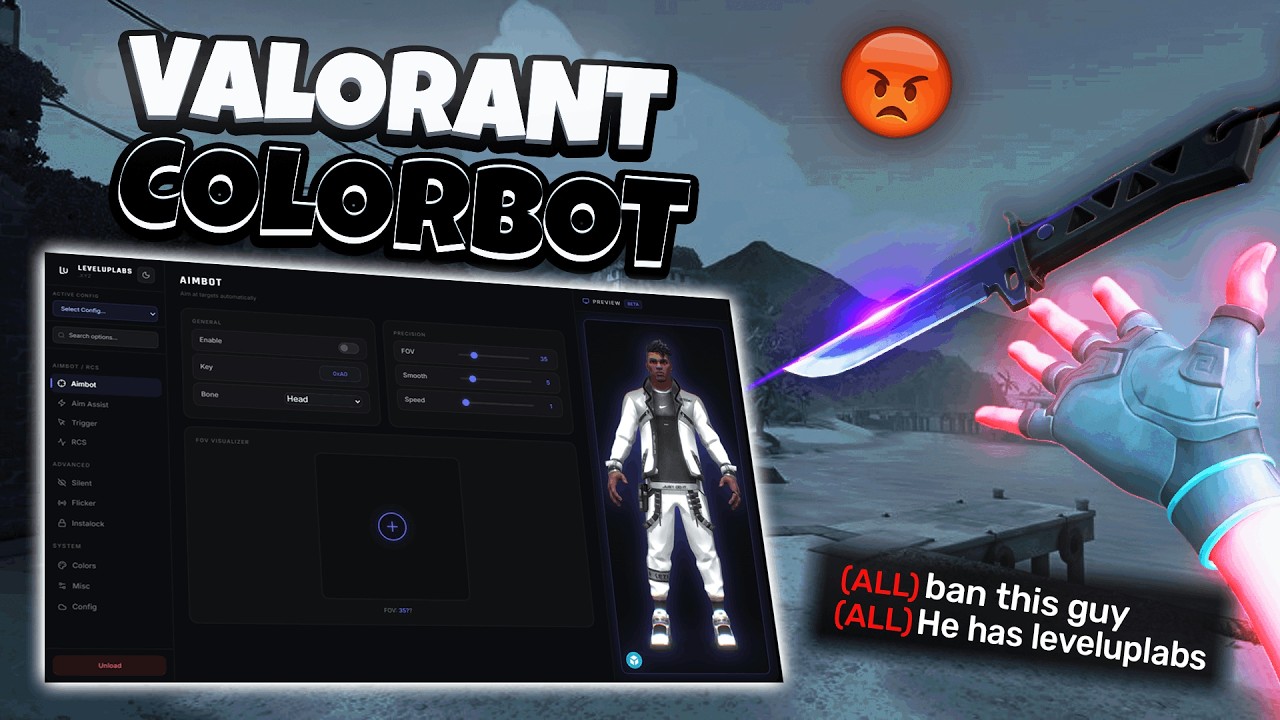 Бэт-персонаж Valorant Colorbot, используемый стримерами 🤯 (Показан + Демонстрация) - Leveluplabs.xyz