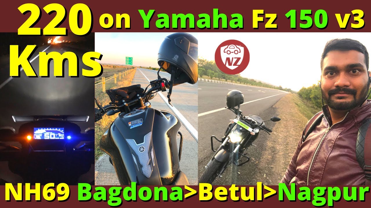 Yamaha FZ V3 220Kms on NH69 - Drove My New Yamaha Fz 150 V3 BS6 on highway day & night | Nick Zeek