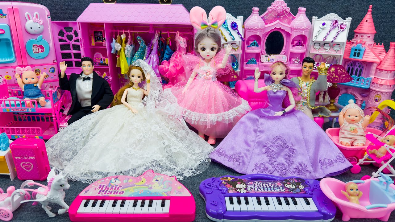 20 Minutes Satisfying Unboxing Duo Wedding Barbie Family Playset, Cute Doll Toys ASMR | Review