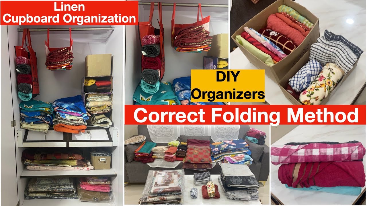 Linen Closet Organization | No Cost Organization Ideas, How To Fold Clothes & Organize Them