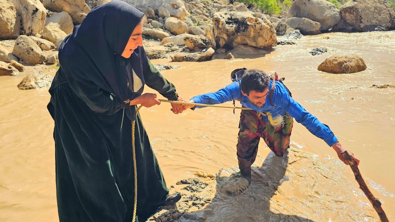 Flooded River & Quick Action 🌧️🌊 | Asloddin Secures the Cable, Daily Life Continues 