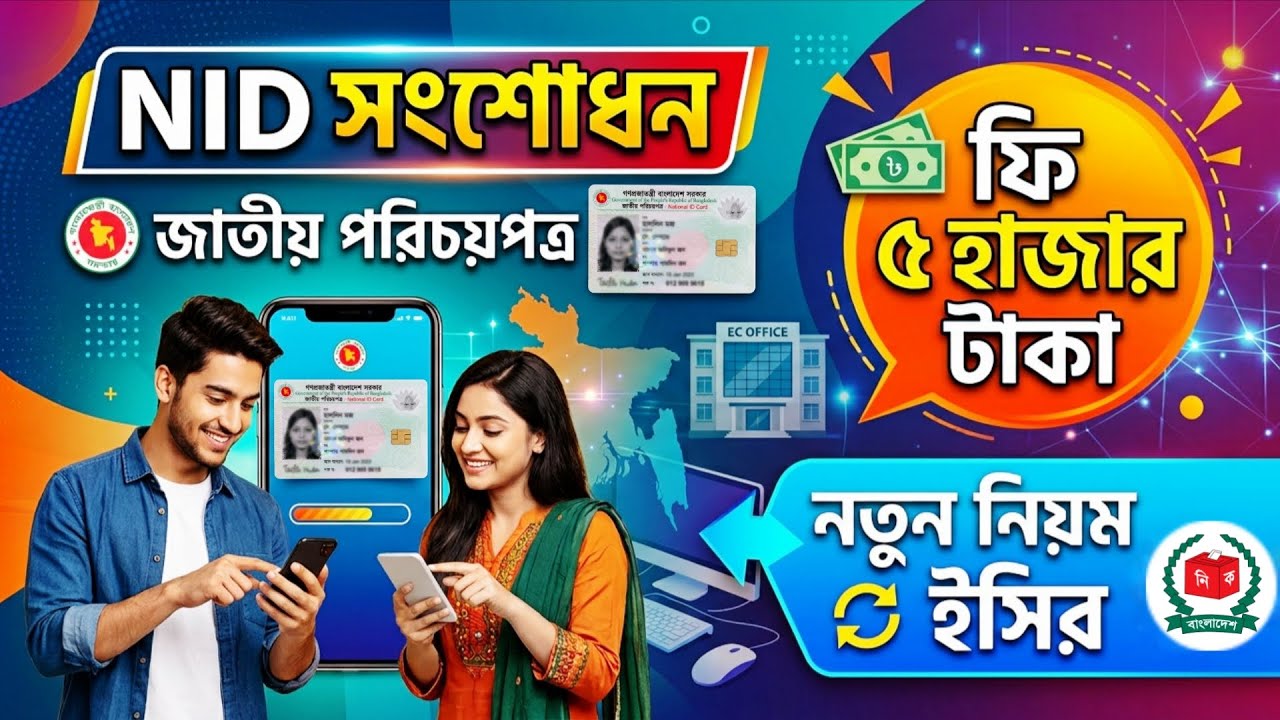NID Correction Fee 5,000 Taka | New EC Rule | National ID Card Correction Fee | nid correction fee
