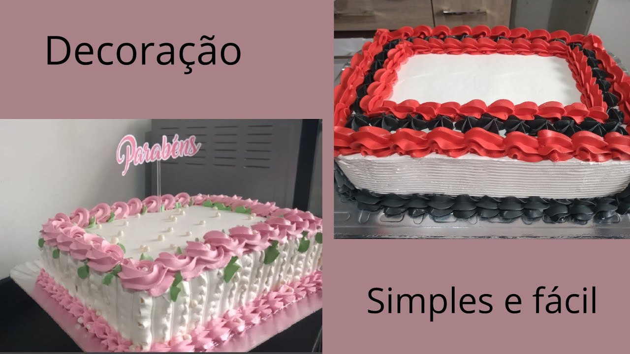 BOLO DO CORINTHIANS+BOLO BRANCO E ROSA/decoração simples e fácil!  #mayarosa #docesabor