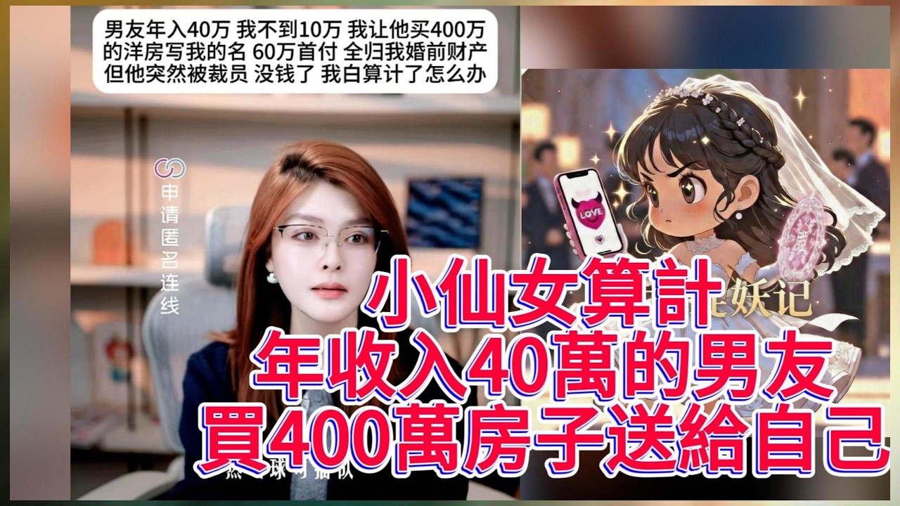 小仙女算計年收入40萬的男友，買400萬房子送給自己。