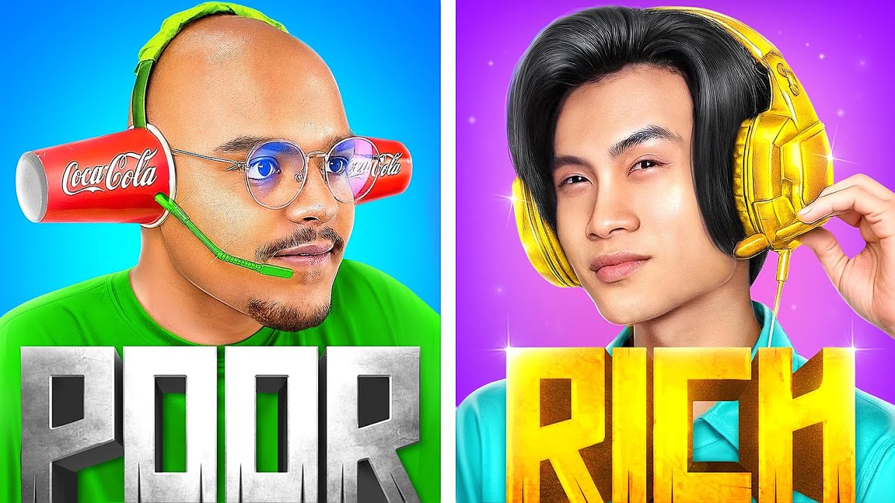Giga Rich Gamer vs Poor Gamer in real life! Gold vs Silver!