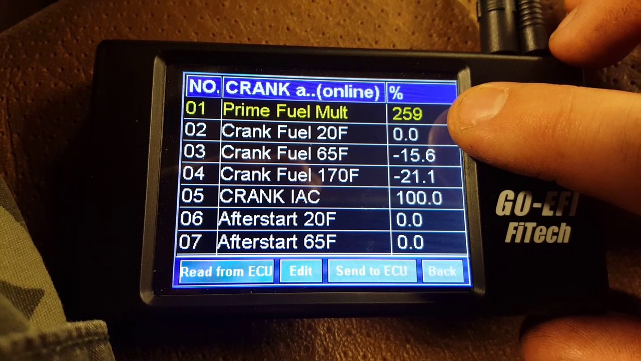 Fitech hard cranking adjustment.Hard start,E85