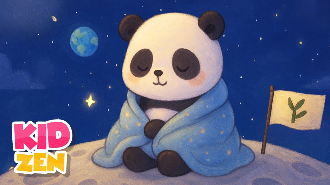 12 Hours Piano Music for Relaxing Sleep: Panda on the Moon | Baby Lullaby Music for Kids