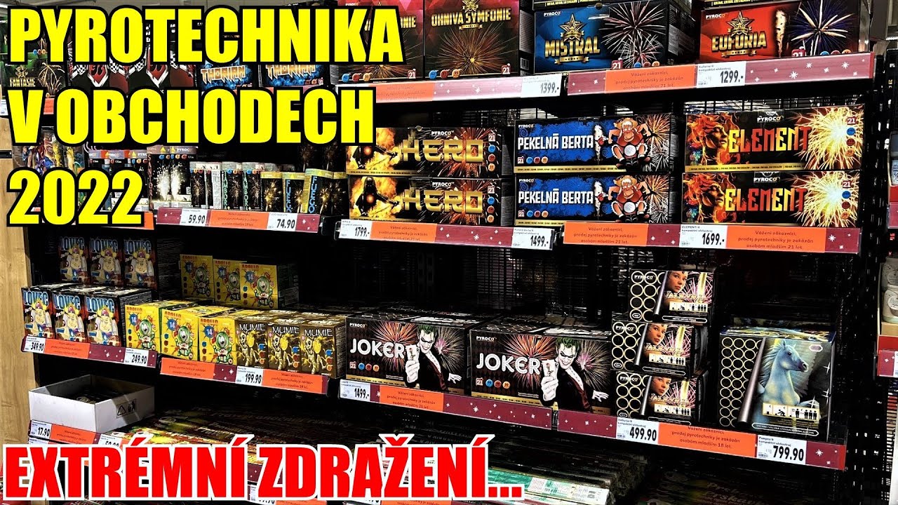 Pyrotechnika v obchodech 2022 | Kaufland, Lidl, Penny, Tesco, Albert