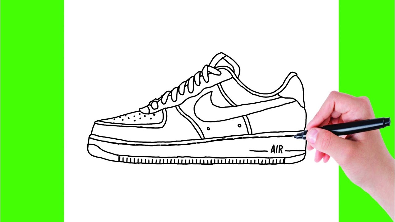 How to draw a sneakers Nike | Drawing sneakers Nike step by step