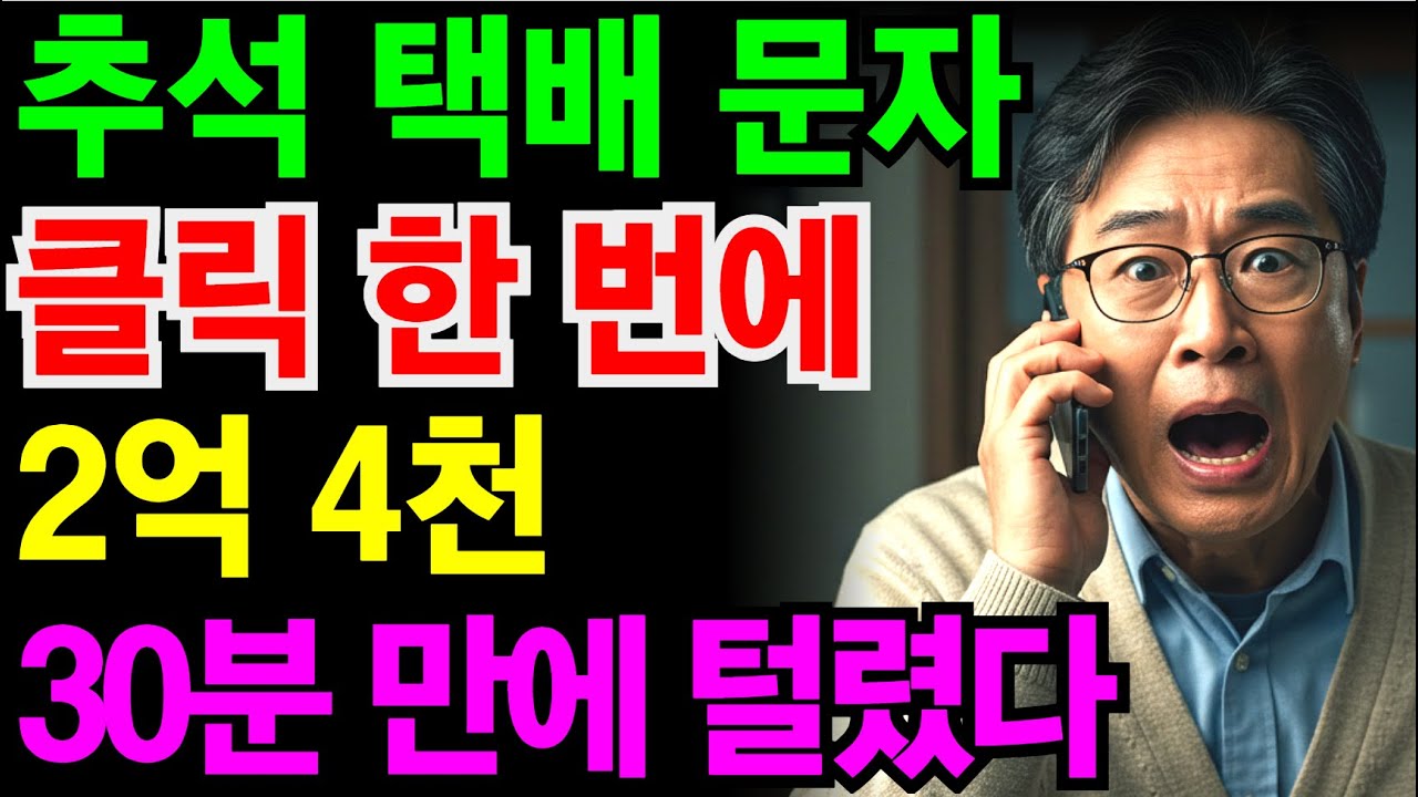 추석 택배 문자 클릭, 30분 만에 2억4천만원 증발! | 부모님 필수 시청 | 노후건강 | 노후자금 | 노후사연 | 오디오북 | 퇴직금 | 깨달음의노후