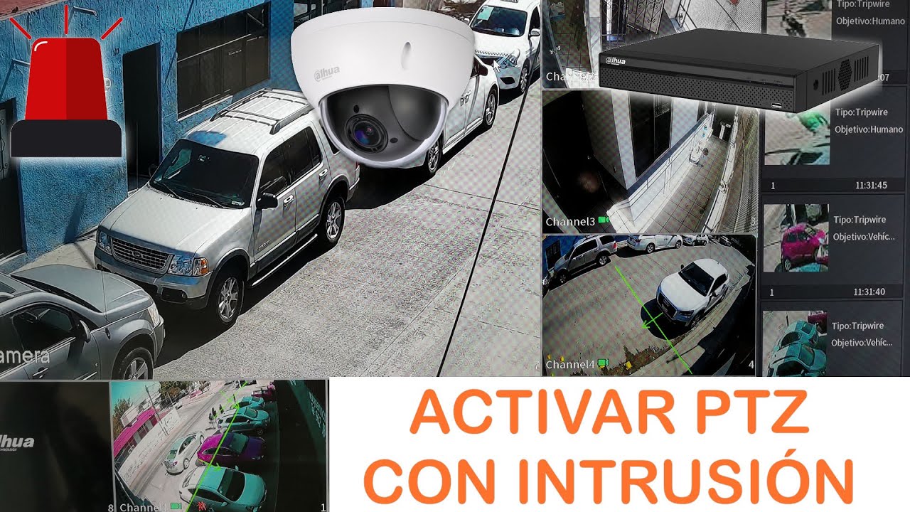Activar Cámara PTZ con reglas de intrusión en otra cámara