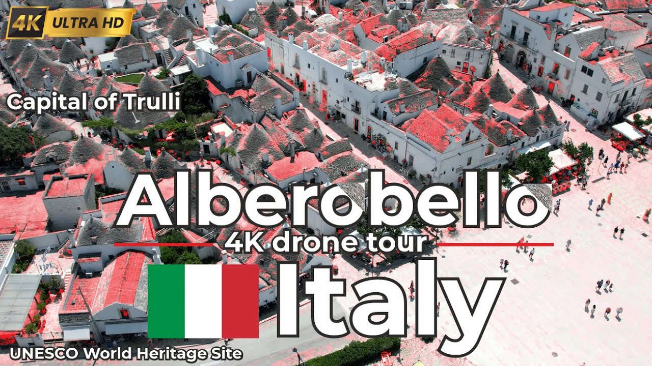 🇮🇹 Альберобелло, Италия. 4K-тур с дронами над уникальной деревней трулли