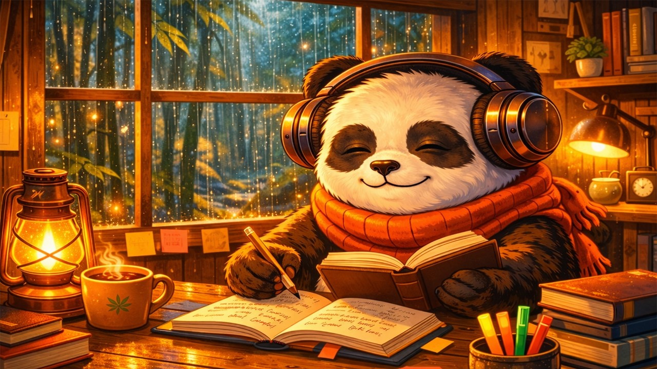 Rainy Cabin Study Vibes 🌧️🏠 | Relaxing Lofi Beats to Study & Sleep