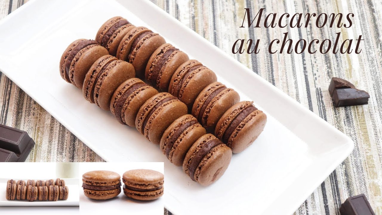 Recette des MACARONS au CHOCOLAT facile
