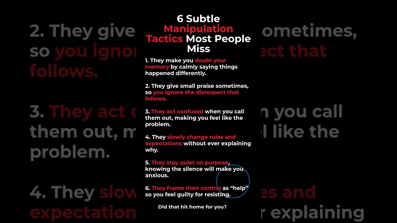 6 Subtle Manipulation Tactics Most People Miss