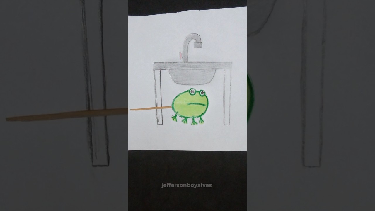 'Cururu que fica debaixo da pia🐸' #drawing #art #shorts #trending #sapo #cururu #emalta #fyp