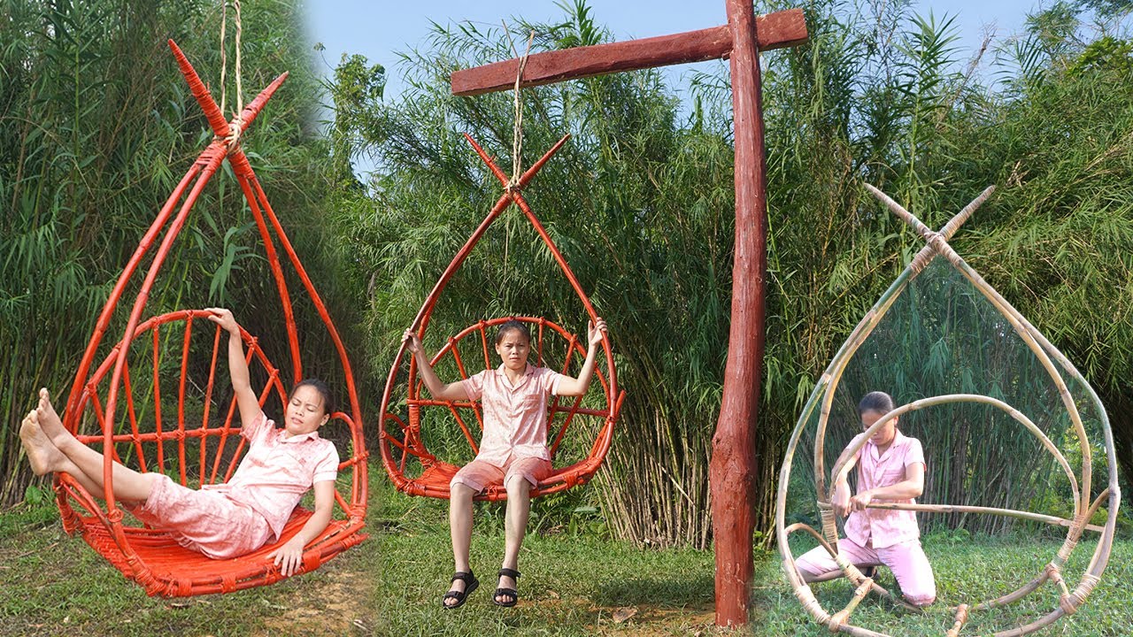 Make Swings Out Of Bamboo And Rattan To Relax At The Farm