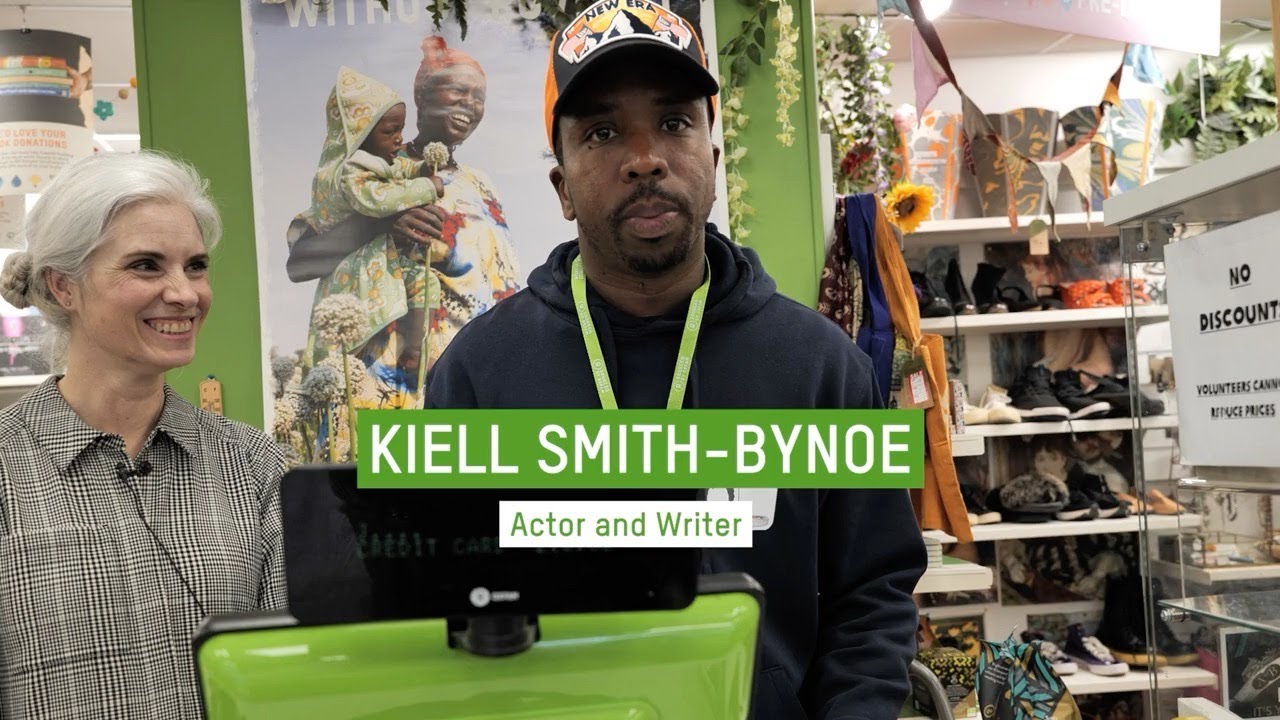 See how actor and writer Kiell Smith-Bynoe gets on when he volunteered in his local Oxfam shop?